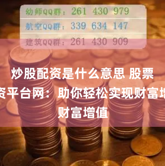 炒股配资是什么意思 股票配资平台网：助你轻松实现财富增值